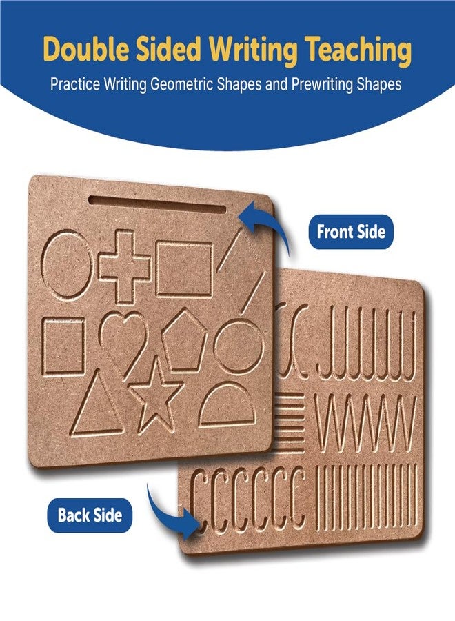 YaYplay Educational Wooden Tracing Board For Kids | Reading & Writing Board Toys For 2+ Years Old Kids | Double Sided Geometric Shapes And Pattern Writing Tracing Board - Image 3
